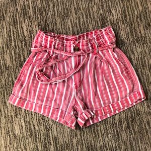 American Eagle Red Striped Shorts